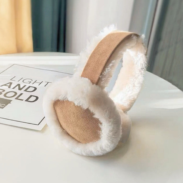 Flat lay of Sherpa Earmuffs, great for everyday styling and gifting.
