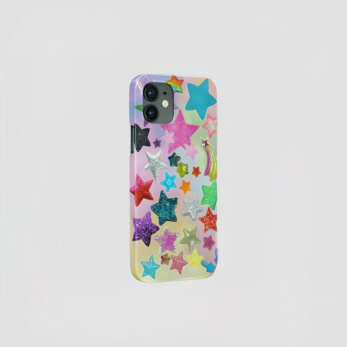 Front view of Shining Stars Case. High-shine reflective star accents on a protective backdrop.