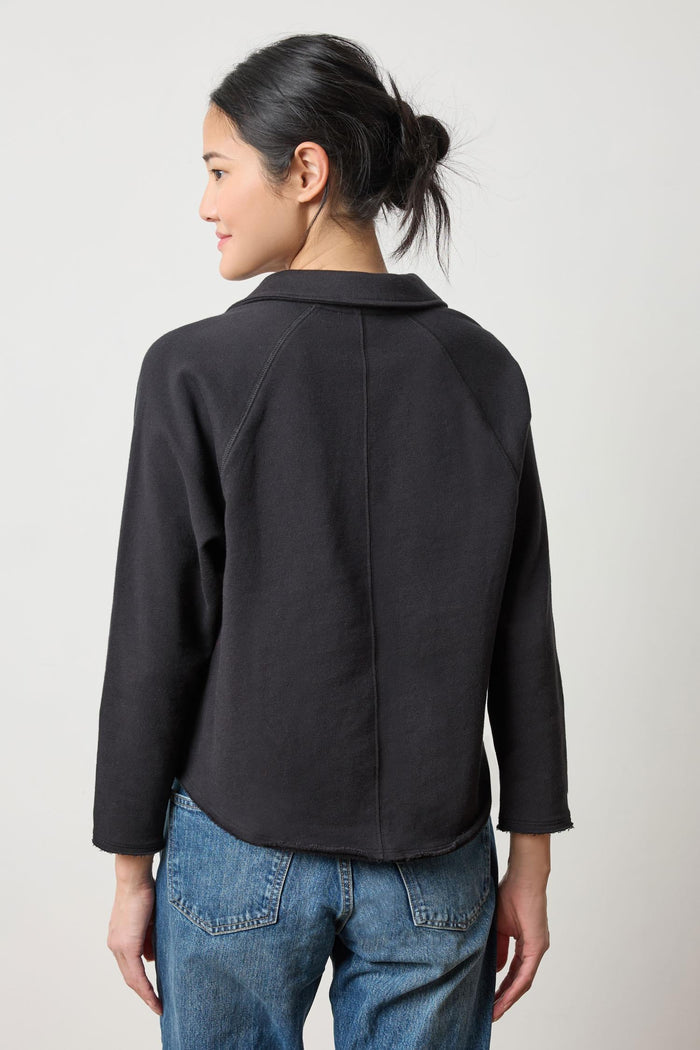 Shirttail Polo in Black - Madison's Niche