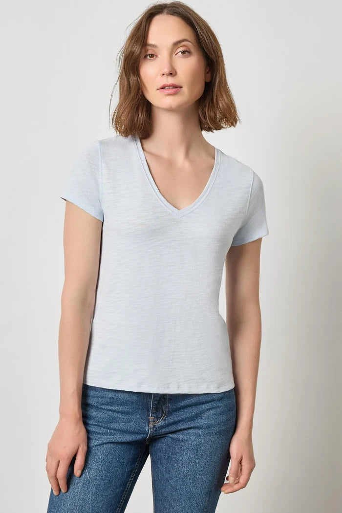 Short Sleeve Back Seam V-Neck - Madison's Niche