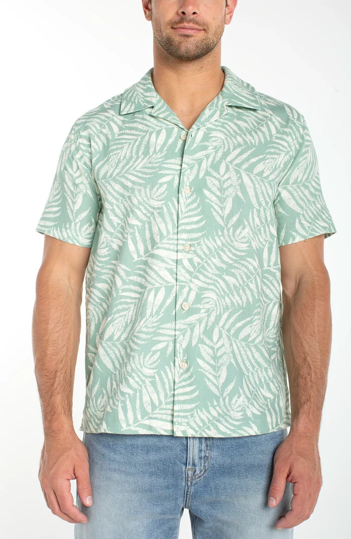 Short Sleeve Camp Shirt in Sage Green - Madison's Niche