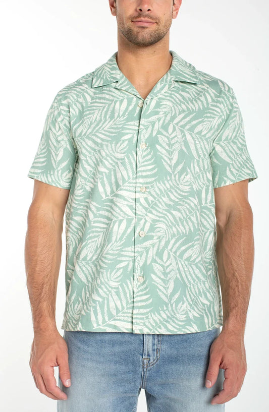 Short Sleeve Camp Shirt in Sage Green - Madison's Niche