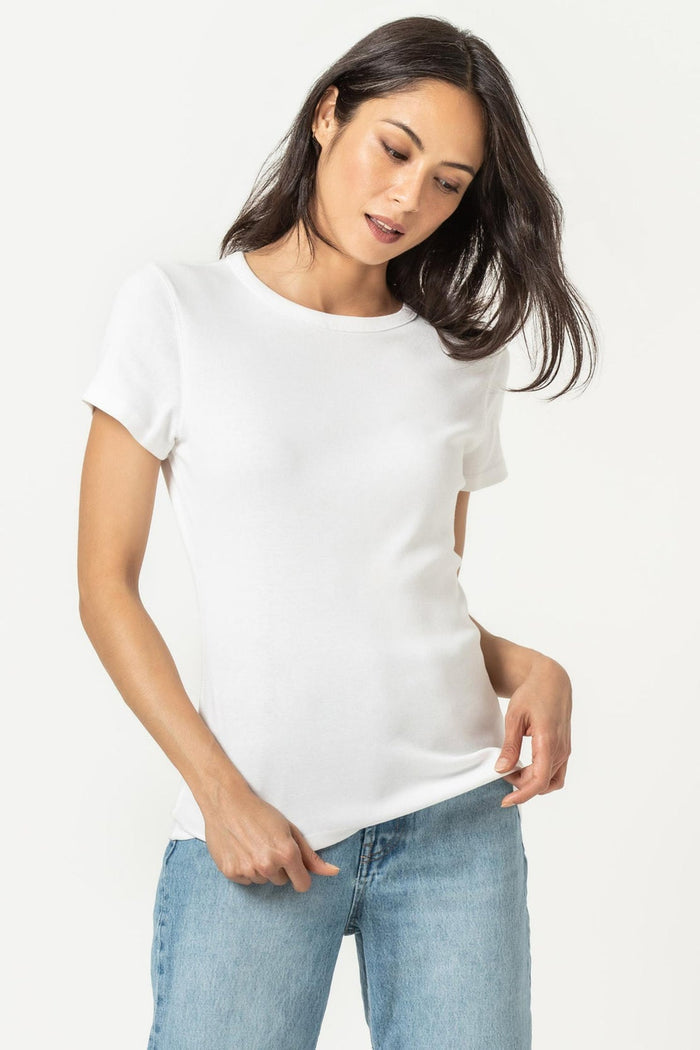 Short Sleeve Crew in White - Madison's Niche