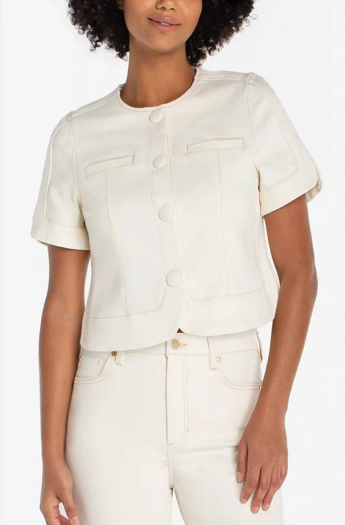 Short Sleeve Cropped Jacket - Madison's Niche