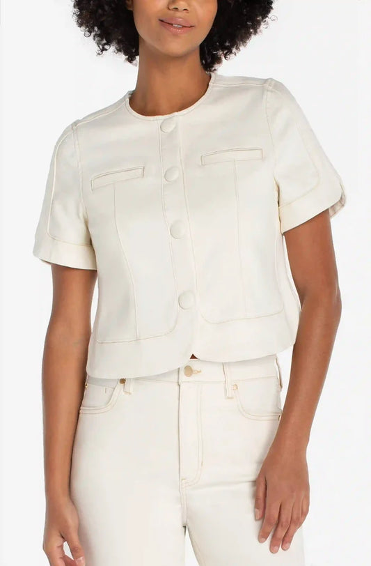 Short Sleeve Cropped Jacket - Madison's Niche