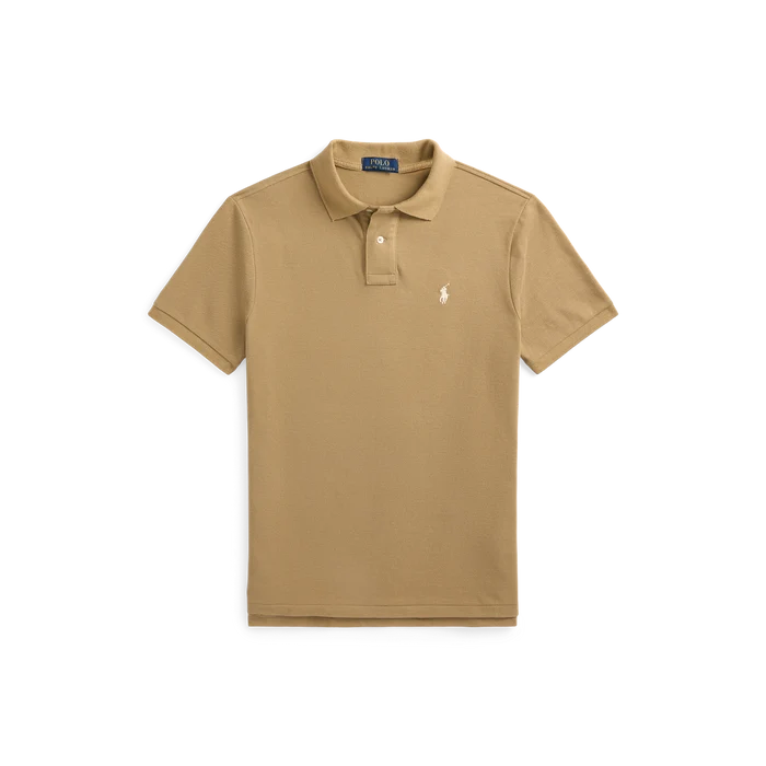 Short Sleeve Mesh Polo in Cafe Tan - Madison's Niche