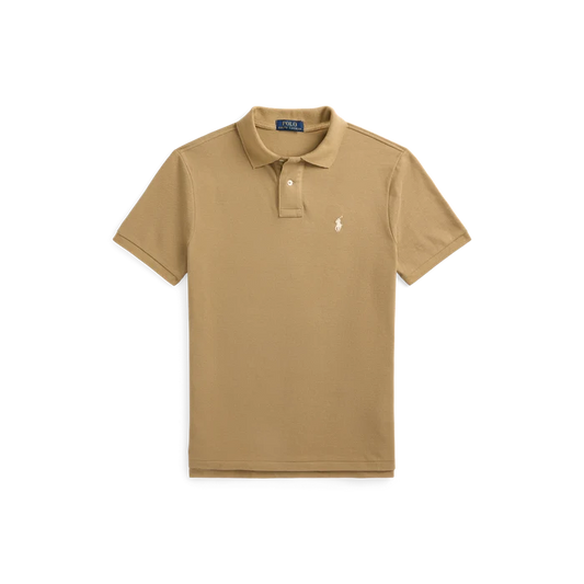 Short Sleeve Mesh Polo in Cafe Tan - Madison's Niche