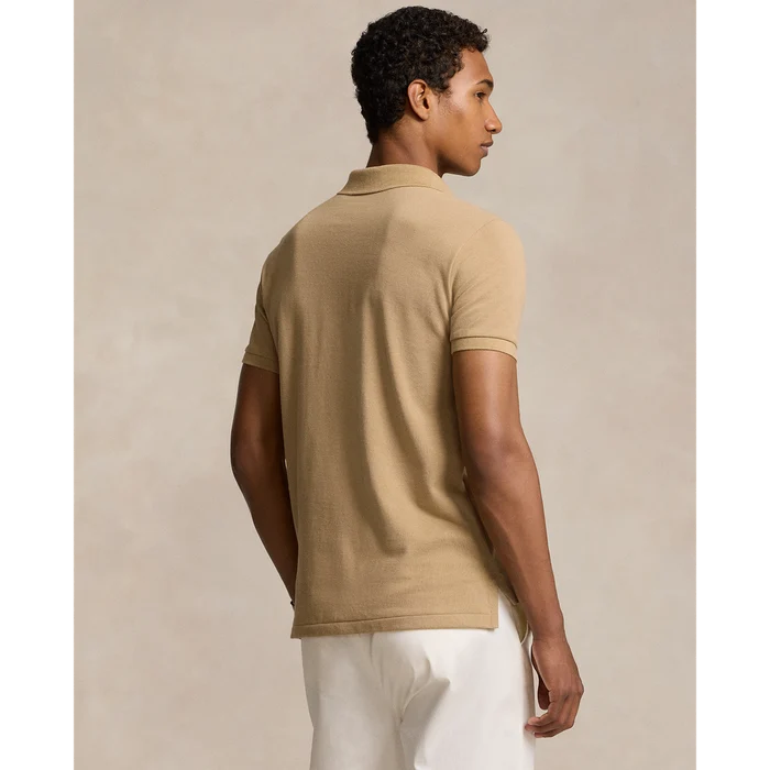 Short Sleeve Mesh Polo in Cafe Tan - Madison's Niche