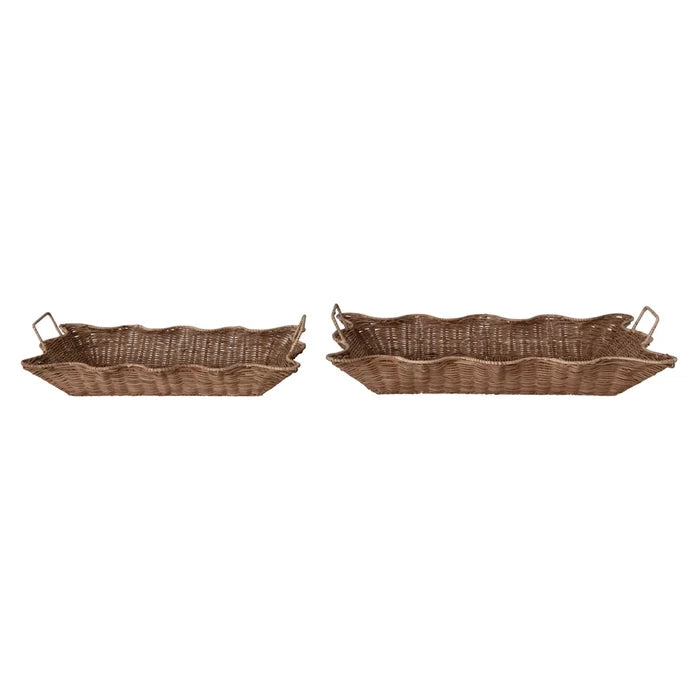 Side Scalloped Tray with Handle - Madison's Niche