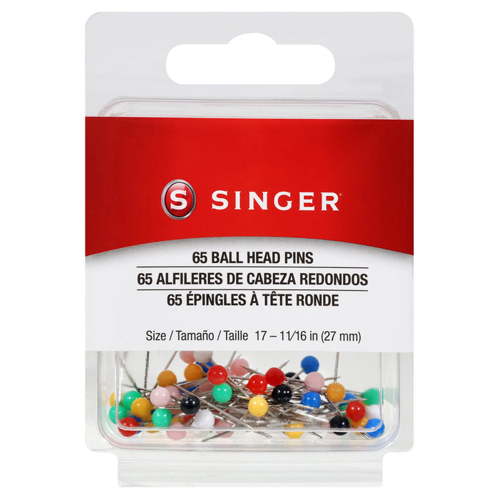 SINGER® 65 Ball Head Straight Pins - Size 17, 1-1/16"
