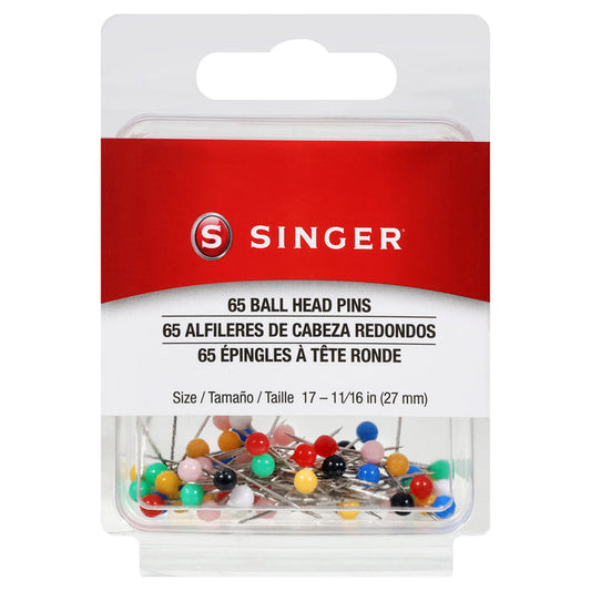 SINGER® 65 Ball Head Straight Pins - Size 17, 1-1/16"