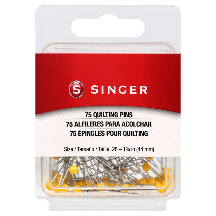 SINGER® 75 Ball Head Quilting Pins - Size 28, 1-3/4"