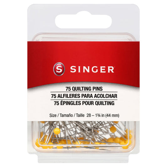 SINGER® 75 Ball Head Quilting Pins - Size 28, 1-3/4"