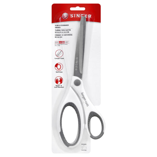 SINGER® 9.5in Heavy-Duty Bent Dressmaker Fabric Scissors with Comfort Grip