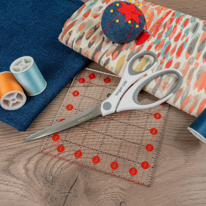 SINGER® 9.5in Heavy-Duty Bent Dressmaker Fabric Scissors with Comfort Grip