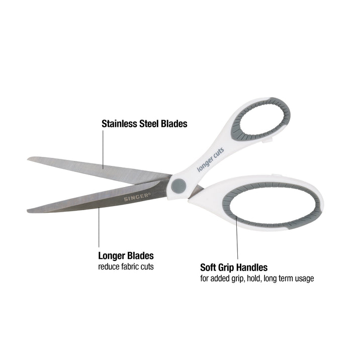 SINGER® 9.5in Heavy-Duty Bent Dressmaker Fabric Scissors with Comfort Grip