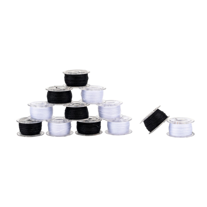 SINGER® Class 15 Threaded Bobbins with Storage Case 12- Pack Black & White