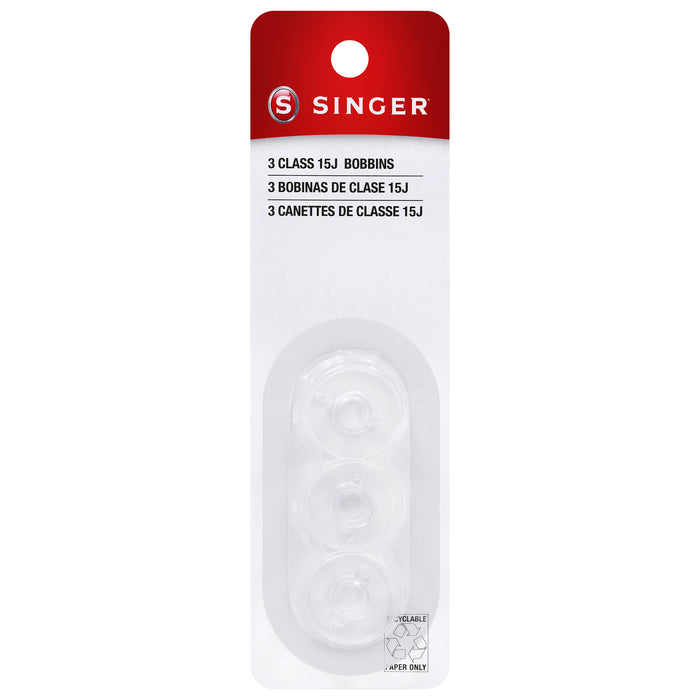 SINGER® Class 15J Transparent Bobbins 3-Pack
