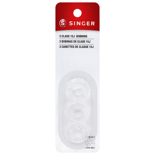 SINGER® Class 15J Transparent Bobbins 3-Pack