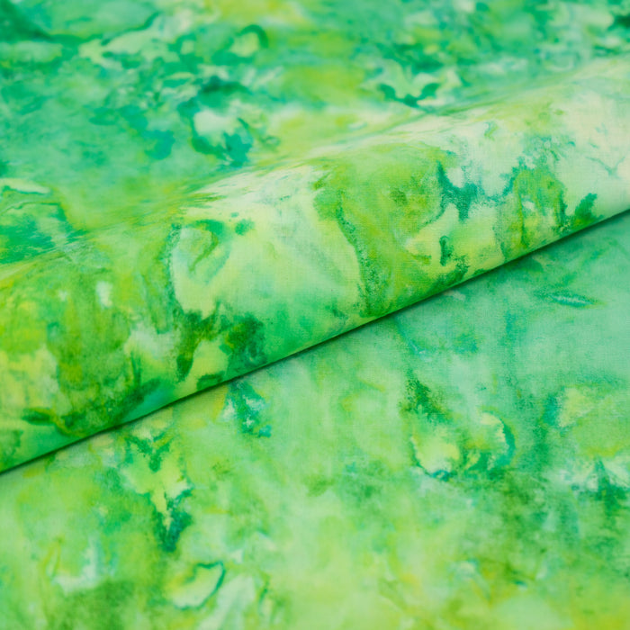 SINGER® Fabric 100% Cotton Batik Collection 42 inch Wide Green Tone Cut by the Yard