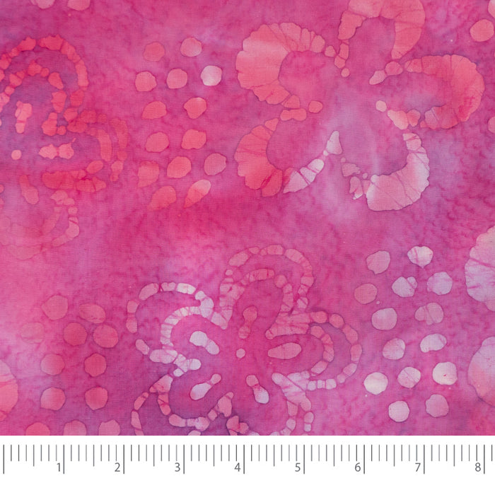 SINGER® Fabric 100% Cotton Batik Collection 42 inch Wide Pink Flower Cut by the Yard