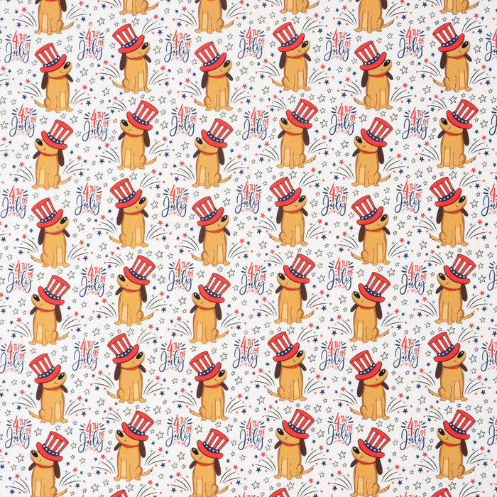 SINGER® Fabric, 100% Cotton, Festive Dogs In Hats, Cut by the Yard