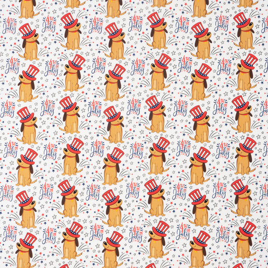 SINGER® Fabric, 100% Cotton, Festive Dogs In Hats, Cut by the Yard