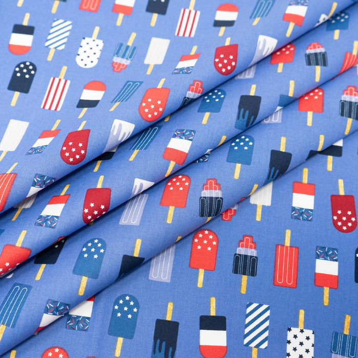 SINGER® Fabric, 100% Cotton, Patriotic Popsicles Allover, Cut by the Yard