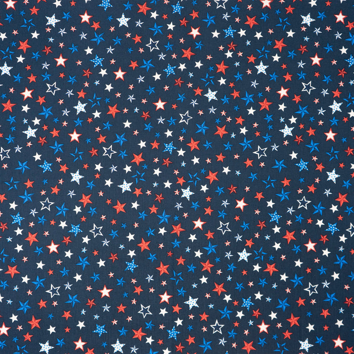 SINGER® Fabric, 100% Cotton, Patriotic Stars On Navy, Cut by the Yard