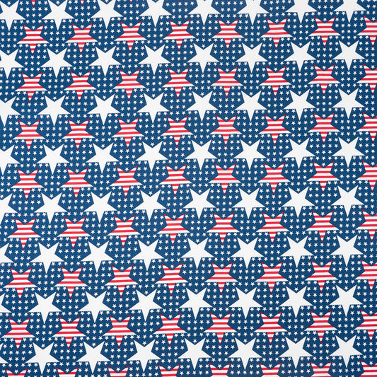 SINGER® Fabric, 100% Cotton, Stripes In Stars On Dots, Cut by the Yard