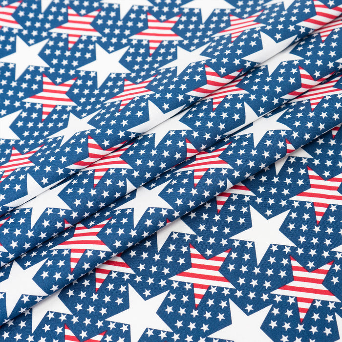 SINGER® Fabric, 100% Cotton, Stripes In Stars On Dots, Cut by the Yard