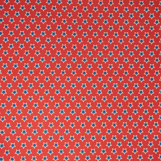 SINGER® Fabric, 100% Cotton, True Red & Blue Stars, Cut by the Yard