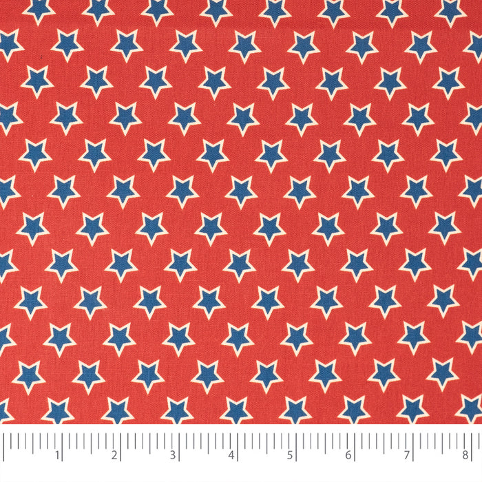SINGER® Fabric, 100% Cotton, True Red & Blue Stars, Cut by the Yard
