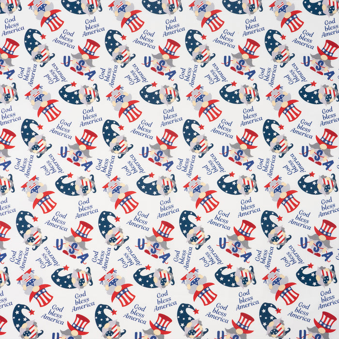 SINGER® Fabric, 100% Cotton, USA Gnomes, Cut by the Yard