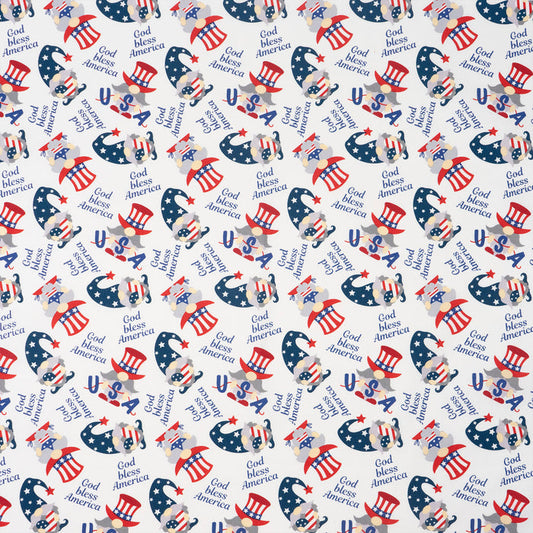 SINGER® Fabric, 100% Cotton, USA Gnomes, Cut by the Yard
