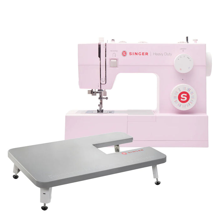 SINGER® Heavy Duty 4452 Rosewater Pink Sewing Machine & Extension Table Bundle