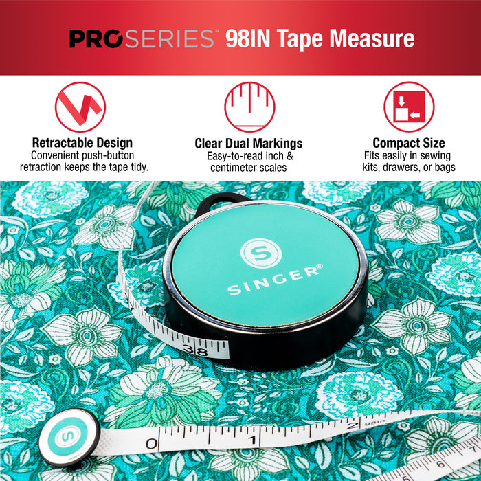 SINGER® ProSeries™ 96 inch Leatherette Retractable Pocket Tape Measure