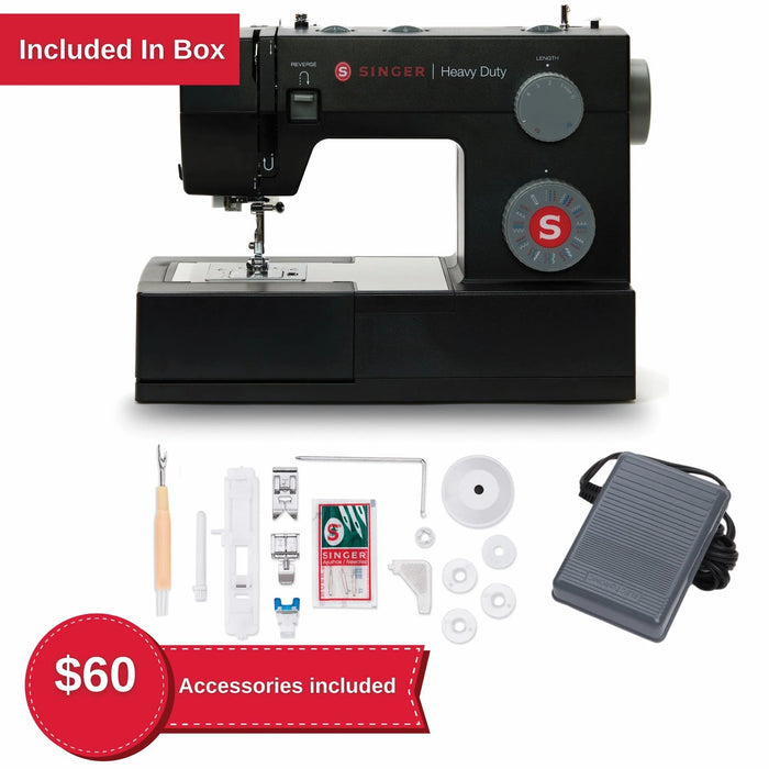 Heavy Duty 4432 Black Sewing Machine & Black Universal Hard Case Bundle -- Product Image