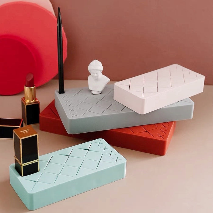 Flat lay of multi Slots Makeup Holders shown together, great for .organization.