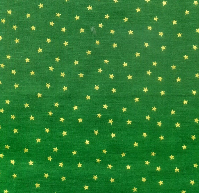 Small Metallic Gold Stars on Green