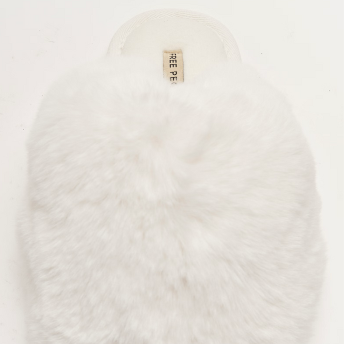 Snowball Slippers in Snow Faux Fur - Madison's Niche