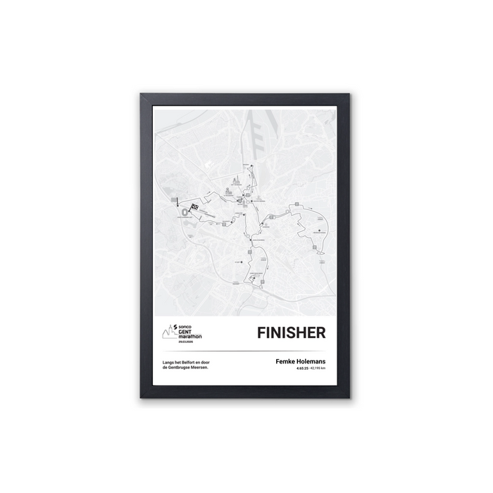 Sofico Gent Marathon - Framed poster finisher marathon - 30 x 45 cm