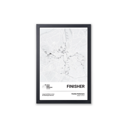 Sofico Gent Marathon - Framed poster finisher marathon - 30 x 45 cm