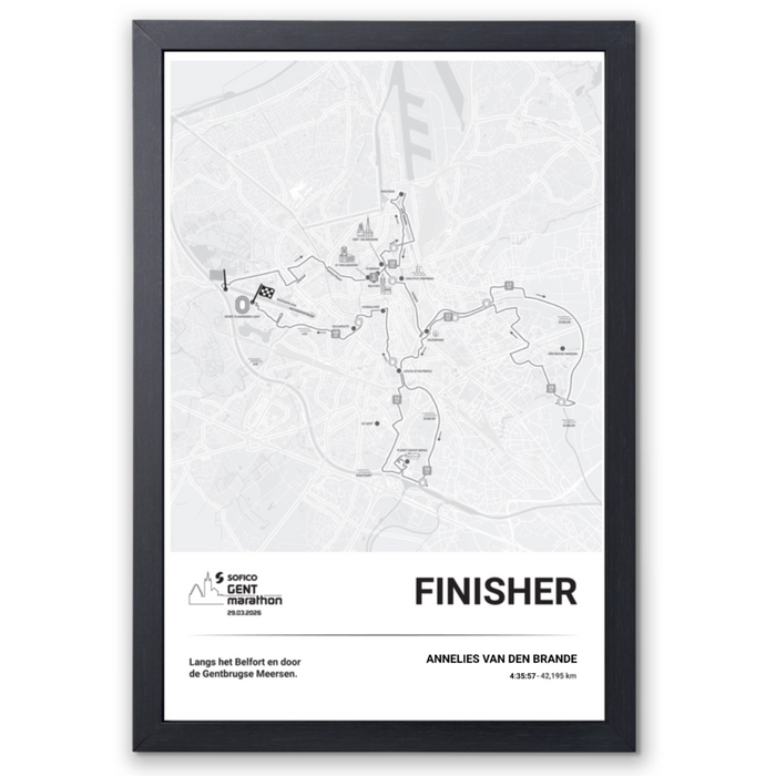 Sofico Gent Marathon - Framed poster finisher marathon - 40 x 60 cm