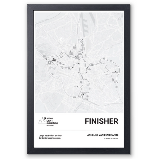 Sofico Gent Marathon - Framed poster finisher marathon - 40 x 60 cm