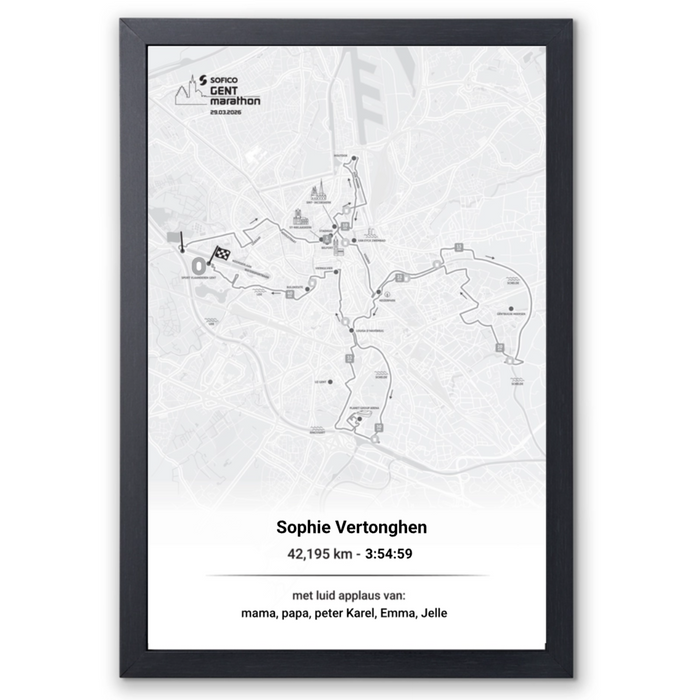 Sofico Gent Marathon - Framed poster finisher marathon supporters - 40 x 60 cm