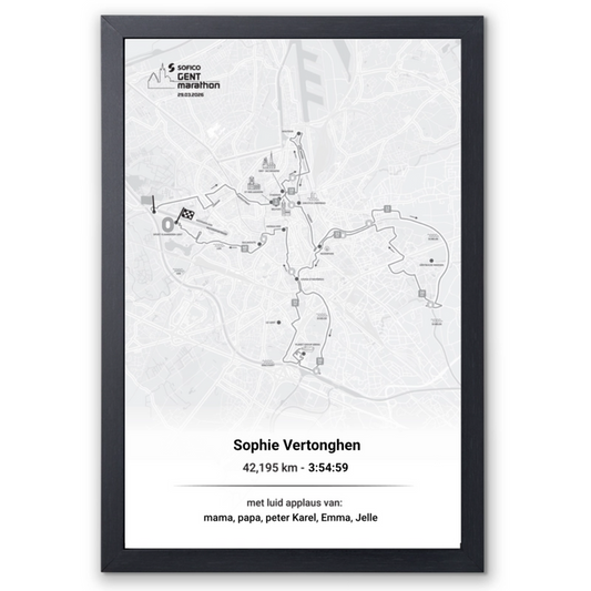 Sofico Gent Marathon - Framed poster finisher marathon supporters - 40 x 60 cm