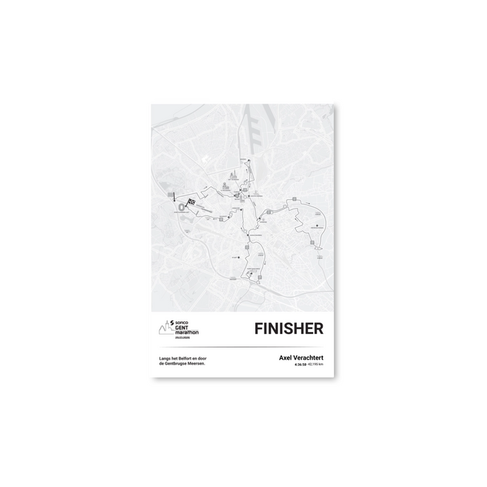 Sofico Gent Marathon - Poster finisher marathon - 30 x 45 cm