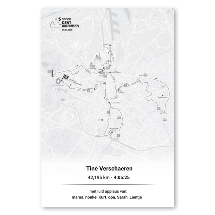 Sofico Gent Marathon - Poster finisher marathon with supporters - 40 x 60 cm