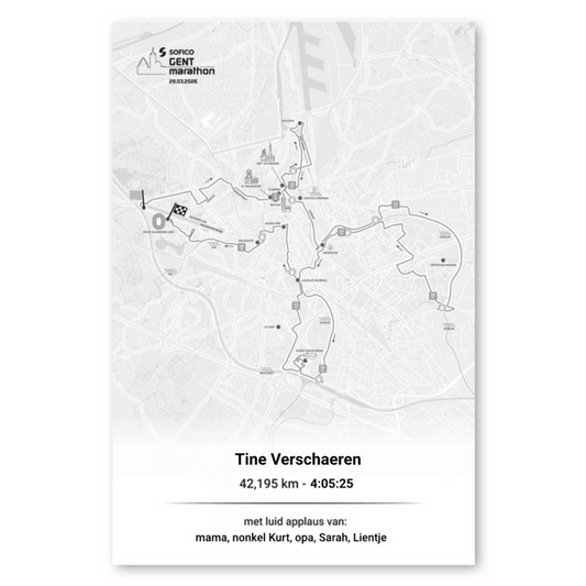 Sofico Gent Marathon - Poster finisher marathon with supporters - 40 x 60 cm